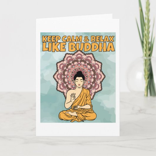 Buddha Meditation Mandala With Saying Karte (Vorderseite)