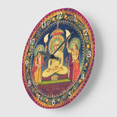 Buddha Meditation mit Yoga Große Wanduhr (Winkel)