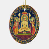 Buddha Meditation mit Yoga Keramik Ornament (Rechts)