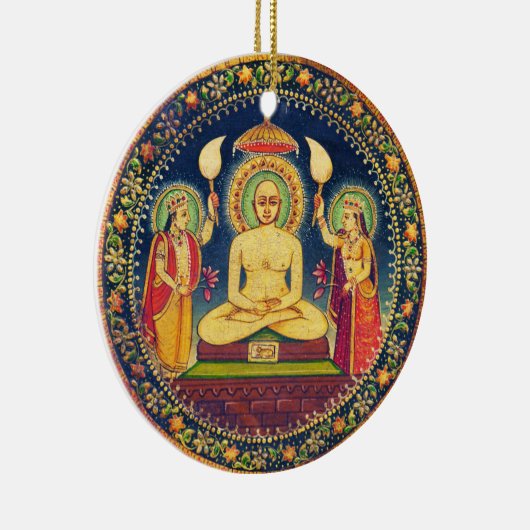 Buddha Meditation mit Yoga Keramik Ornament (Rechts)