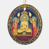 Buddha Meditation mit Yoga Keramik Ornament (Links)