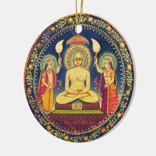 Buddha Meditation mit Yoga Keramik Ornament (Links)