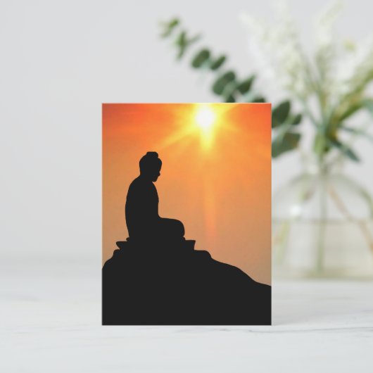 Buddha Meditation Postkarte (Stehend Vorderseite)
