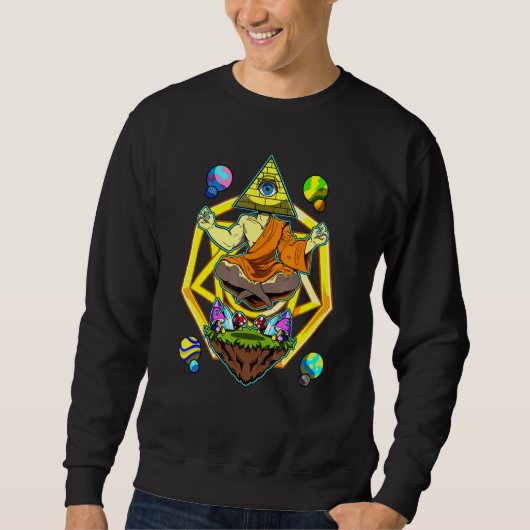 Buddha Meditation Psychedelic Illuminati Pyramid E Sweatshirt (Vorderseite)