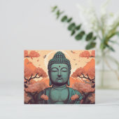 Buddha Meditation Spirituelle Kunst Postkarte (Stehend Vorderseite)