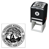 Buddha-Meditation unter Rücksendeadresse von Baumn Permastempel (Beispiel)