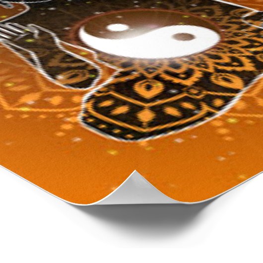 Buddha Meditation Ying Yang Design Poster (Ecke)