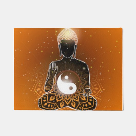 Buddha-Meditation Ying Yang Entwurf Fußmatte (Vorderseite)