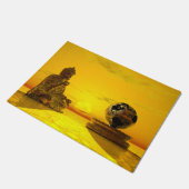 Buddha meditiert für die Erde Fußmatte (Schrägansicht)