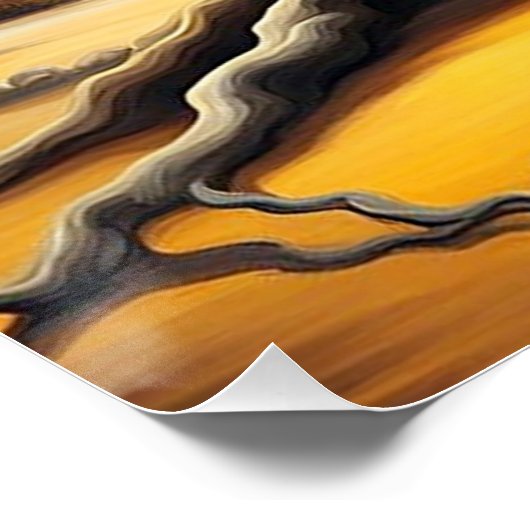 Buddha meditiert unter Baum Poster (Ecke)