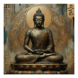 BUDDHA METALLIC PAINT ART #17 POSTER