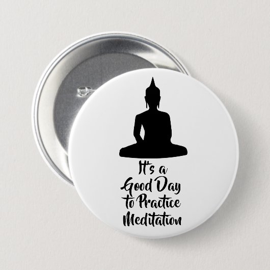 Buddha Mindfulness Meditation Motivation Button (Vorne & Hinten)