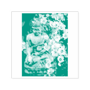 BUDDHA MIT BLOOMEN RUBBER-BRIEFMARKE PERMASTEMPEL
