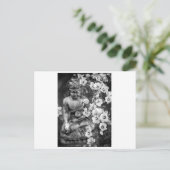 BUDDHA MIT BLUME POSTCARD POSTKARTE (Stehend Vorderseite)