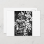 BUDDHA MIT BLUME POSTCARD POSTKARTE (Vorne/Hinten)