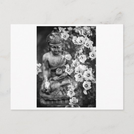 BUDDHA MIT BLUME POSTCARD POSTKARTE (Vorderseite)