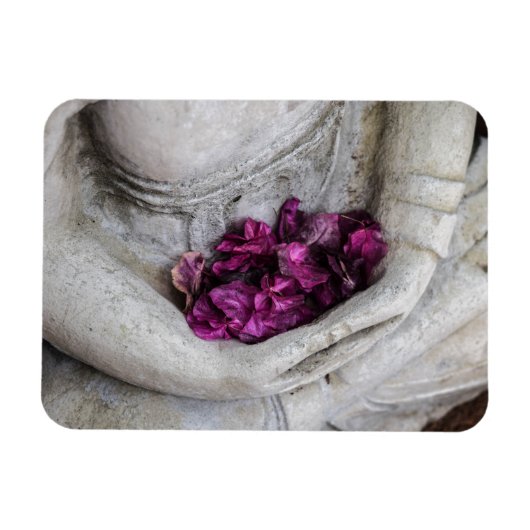 BUDDHA MIT BLUSTERN FLEXIBLES FOTO MAGNET (Horizontal)