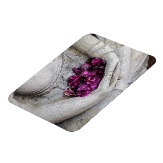 BUDDHA MIT BLUSTERN FLEXIBLES FOTO MAGNET (Linke Seite)