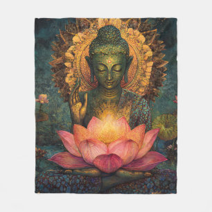 .buddha mit einer psychedelischen Farblotus-Decke Fleecedecke