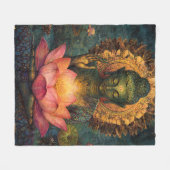 .buddha mit einer psychedelischen Farblotus-Decke Fleecedecke (Vorderseite (Horizontal))