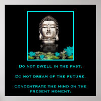 Buddha mit inspirierendem Zitat zur Konzentration