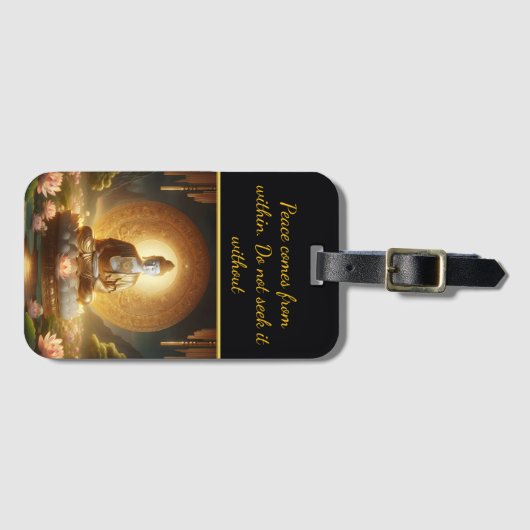 Buddha mit Lotus-Blume. Gepäckanhänger (Vorderseite (Horizontal))