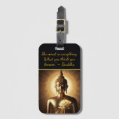 Buddha mit Lotus-Blume Gepäckanhänger (Vorderseite Vertikal)