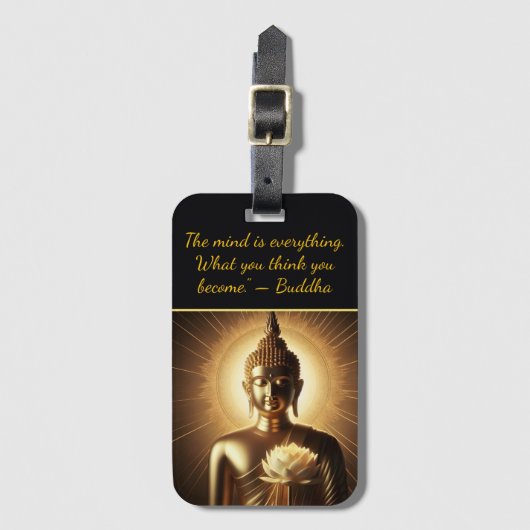 Buddha mit Lotus-Blume Gepäckanhänger (Vorderseite Vertikal)