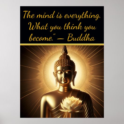 Buddha mit Lotus-Blume Poster (Vorne)