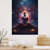 Buddha mit Mandala im Universum vermitteln Poster (Küche)