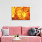 Buddha mit Om und Lotosblumen Leinwanddruck (Insitu (Wohnzimmer))