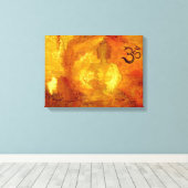 Buddha mit Om und Lotosblumen Leinwanddruck (Insitu (Holzboden))