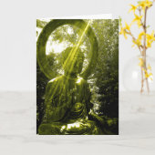 Buddha mit Strahlen Karte (Gelbe Blume)