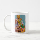 Buddha mit weißen Orchideen Kaffeetasse (Links)