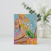 Buddha mit weißen Orchideen Postkarte (Stehend Vorderseite)
