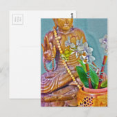 Buddha mit weißen Orchideen Postkarte (Vorne/Hinten)