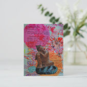 Buddha Mixed Media Collage Postkarte (Stehend Vorderseite)
