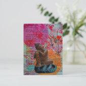 Buddha Mixed Media Friedenscollage Postkarte (Stehend Vorderseite)