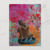 Buddha Mixed Media Friedenscollage Postkarte (Vorderseite)