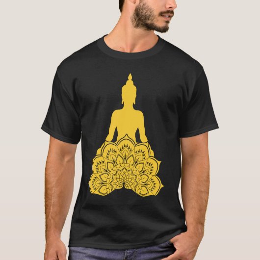 Buddha Monk Namaste Praying Pray Smile Happy Laugh T-Shirt (Vorderseite)