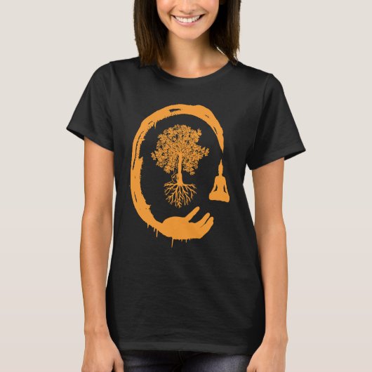 Buddha Monk Namaste Praying Pray Smile Happy Laugh T-Shirt (Vorderseite)