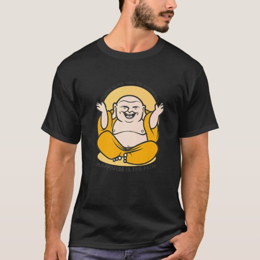 Buddha Monk Namaste Show Happiness Lachen T-Shirt (Vorderseite)