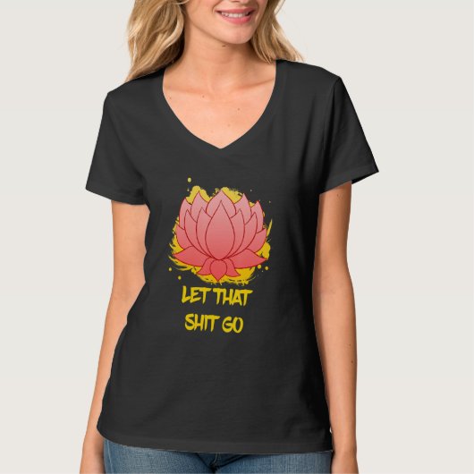 Buddha Monk Namaste Smiling Happiness Let Worries T-Shirt (Vorderseite)