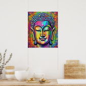 Buddha Multicolor Moderne Kunstwerke Poster (Küche)