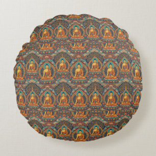 Buddha-Muster Rundes Kissen