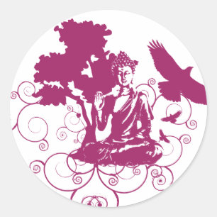 Buddha-Naturaufkleber Runder Aufkleber