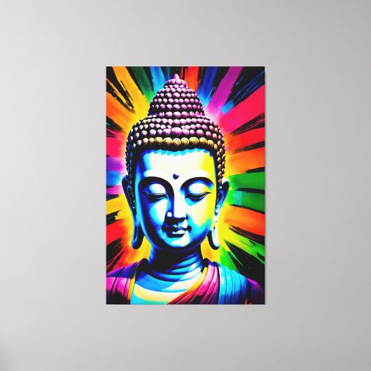 Buddha Neon Decor Leinwanddruck (Vorderseite)