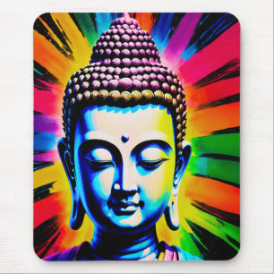 Buddha Neon Decor Mousepad