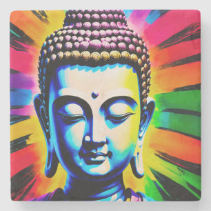 Buddha Neon Decor Steinuntersetzer
