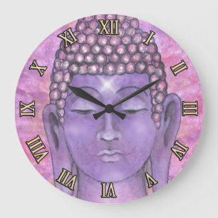 Buddha Painting Große Wanduhr